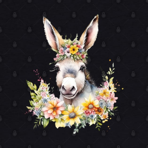 Floral Miniature Donkey by Alaigo